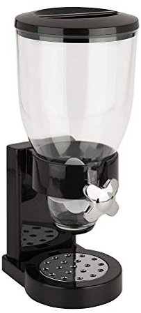 Miokycl Trockenfutterspender Einzelner Müslispender Lebensmittelaufbewahrung Mahlzeitbehälter Trockenfutter Süßigkeiten Reis Schokolade Chip Haferflocken Getreide (Schwarz)