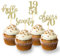 24 Pcs Glitter 70th Birthday Cupcake Toppers for Celebrating 70th Birthday Party Decorations for Seventy Years Old Birthday Party Supplies (Gold2)
