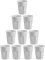 ENGELLAND Lot de 10 gobelets en plastique gris clair pastel 400 ml, trait de repère, incassables, empilables, réutilisables, en plastique, réutilisables, pour fête, verres