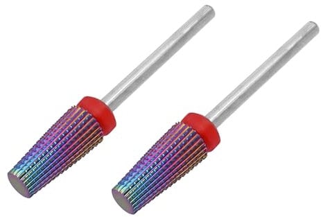 Gasea 2Pcs Naill Drill Bit, Fine Grit Tapered Nail File Drill Bit, 3/32 Shank Professional Fast Remove Acrylic Nails File Tool for Manicure Pedicure