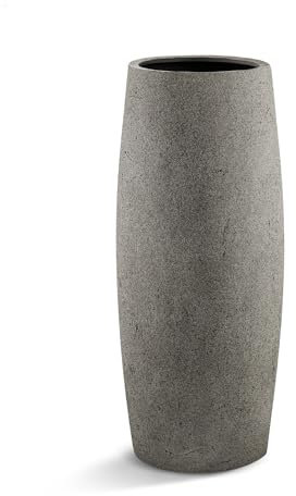 Luca Lifestyle Pflanzkübel ''Grigio Modern Vase'' Grau Rund Fiberglas *5 Jahre Garantie* - 30x30x70 cm - Premium Qualität - F8110