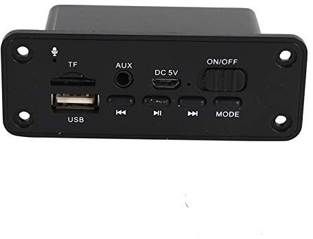 MOLERRI Freisprech MP3 Spieler Decoder Platine 2 X 3 W VerstäRker DC 5 V MP3 WMA Drahtlose Bluetooth 5.0 Decoder Platine Audio USB FM TF Aufnahme Radio AUX Eingang für das Auto