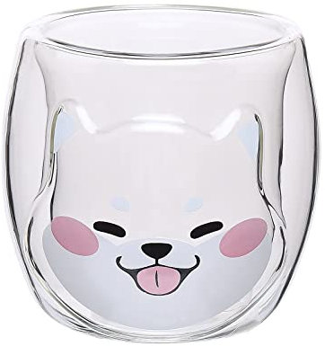 Lot de 2 Tasses à Café en Verre à Double Paroi en Forme de Chat, Tasse en Verre Animal, Ensemble de Tasses à Café Mignonnes, Tasse en Verre Isolant à Double Paroi, Tasse à Café(Transparent)
