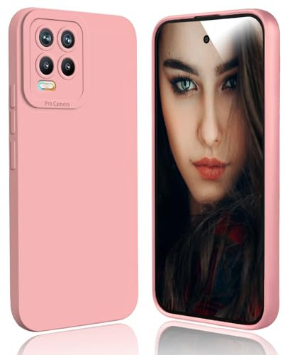 DESSEN Funda para Realme 8 Pro/Realme 8 4G Capa - Silicona Carcasa Antigolpes Protector Camara Móvil Case Cover Suave Delgada Bumper Anti-Huellas, Rosa