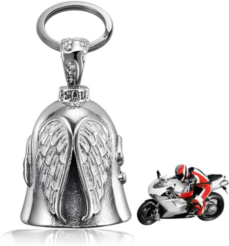 Funklu Guardian Bell Portafortuna Moto, Campanella Angelo Custode, Portachiavi Accessori per Auto Elettriche, Biciclette