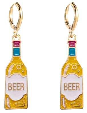 Legierung Öl Tropfen Ohrringe Bier und Weinglas Anhänger Ohrringe Party Ohrringe Dekoration Rsm260, 1.5x3.4cm, Metall