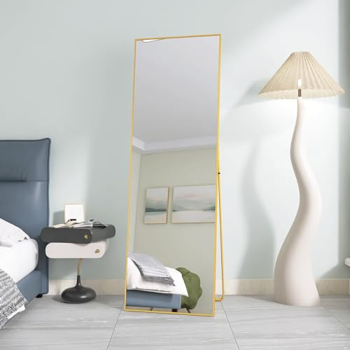 KeepGoon Miroir sur Pied Classique 162 x 53 cm - Grand Miroir rectangulaire - Cadre en Aluminium - Parfait pour Le Salon, la Chambre à Coucher, Le Dressing