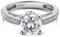 Jeulia Damen-Ring aus Sterlingsilber: Zirkonia vergoldet, Verlobungsring, Diamant-Bandring für Frauen und Mädchen, Ring, Partyschmuck, personalisiertes Jubiläumsgeschenk (Silber, 50(15.7))