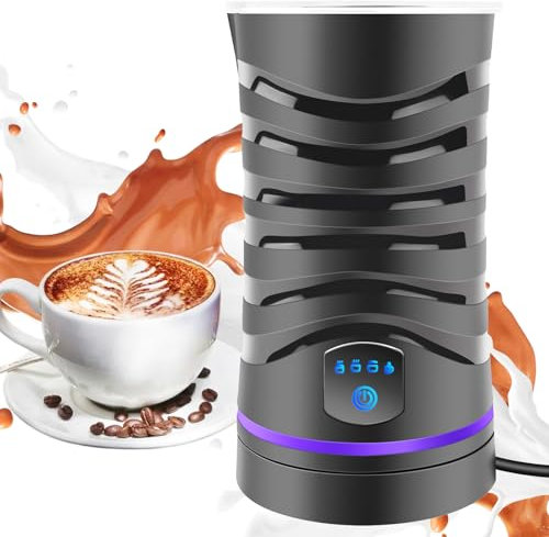 Montalatte Elettrico Cappuccinatore, 4 in 1 Frullini Montalatte Automatici, Scalda Monta Latte Macchina per Cappuccino Automatico Scaldalatte Schiumatore Riscaldalatte Latte Caldo e Freddo