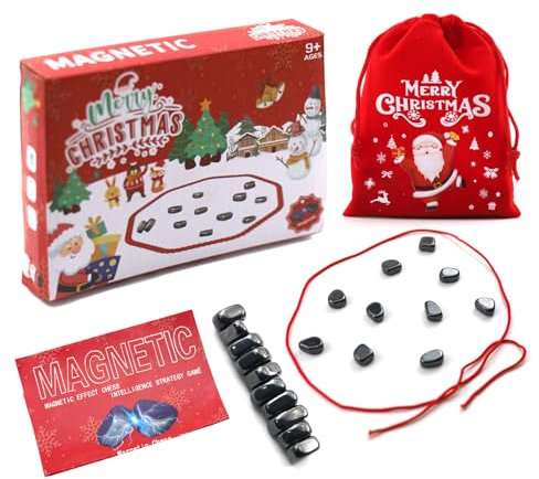 Schachbrett Magnetisch - Kampfschach Mit Magnetisch, Schachspiel magnetisch, Reisen Schach Magnetisch, Puzzle Checkers Spiel, Tragbares Schachbrett-Party Für Familientreffen (Weihnachtsverpackung)