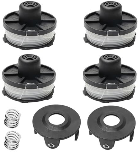 4 Stücke Rasentrimmer Spule,Fadenspulen,Rasentrimmer Fadenspule Kompatibel mit Makita Akkusense 18V DUR181Z,DUR181RF,DUR181(Länge: 8.3m, Ø1,60mm mit Spulenabdeckung und Frühling)