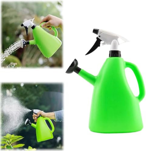 Regadera 2 en 1 de plástico para plantas de jardín de interior – Pulverizador ajustable con vaporizador de agua para plantas de interior, flores y plantas grasas – 1 l
