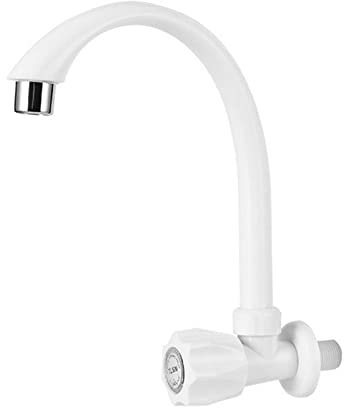 KGFDSGDS Grifo de Cocina de Color Blanco, Grifo de Acero de plástico, Grifo de Agua fría Individual, Lavabo, Fregadero, Accesorios de Cocina, grifos