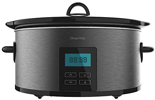 Cecotec Pentola a Cottura Lenta - Slow Cooker 5.5 L Digitale ChupChup Matic. 240W, Vasca Ceramica, Coperchio Vetro, Programmabile 24 Ore, Timer 20Ore, 2 Livelli di Temperatura, Funzione Mantieni Caldo
