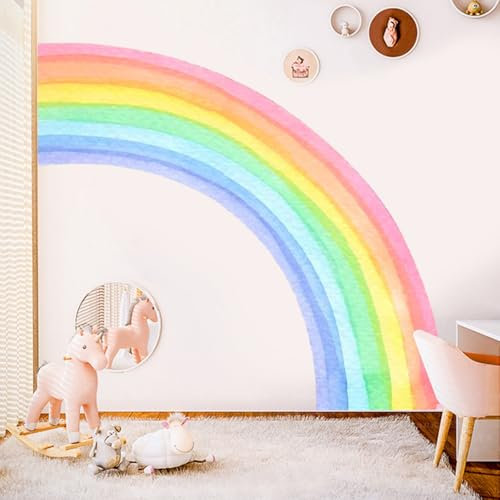 Groß Regenbogen Wandtattoo, Boho wandtattoo, Aufkleben Selbstklebend Abnehmbare Wanddeko, für Mädchen Kinderzimmer Babyzimmer Schlafzimmer Wanddeko (40x90 cm)
