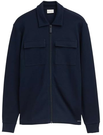 TOM TAILOR Herren Sweatshirts & Kapuzenpullover Sweatjacke, 10668-Sky Captain Blue, XL