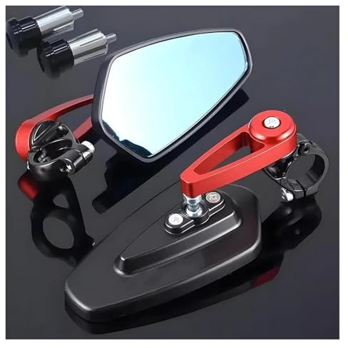 Motorradspiegel Bar End Spiegel Für Yamaha YZF R1 R1M Motorrad Rückspiegel Lenkerspiegel(rot)