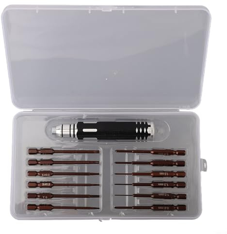 12-Zoll-Sechskant-Schraubendreher-Set mit magnetischen Spitzen für ferngesteuerte Autos, Drohnen und Robotik, professionelles Hobby-Werkzeug-Set mit T6/für T9, H1,5/2,0/2,5 mm (schwarz)
