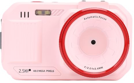 Eminchu Digitalkamera, 48 MP HD-WLAN-Kamera, Digitale Videokamera mit 2,8-Zoll-Farbbildschirm, 16-fachem Zoom, Autofokus, Zwei Bildschirmen, Optischem Objektiv, Ideal für die Fotografie (PINK)