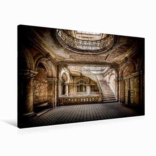 Premium Textil-Leinwand 75 x 50 cm Quer-Format Palac Krowiarki - verlassener Palast in Polen | Wandbild, HD-Bild auf Keilrahmen, Fertigbild auf hochwertigem Vlies, Leinwanddruck von Oliver Jerneizig