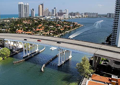 hansepuzzle 25495 - Miami Puzzle 260 Teile | Reisen Puzzle mit hochwertiger Puzzle Aufbewahrung: Kartonbox und wiederverschließbarem Beutel | Puzzle-Maße: 41 x 28,7 cm