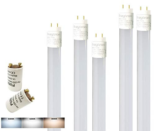 5x LED Tube Röhre Leuchtstoffröhre Nanoröhre Röhrenlampe 24w 150cm 2280 Lumen G13 Fassung neutralweiss inkl. LED Starter