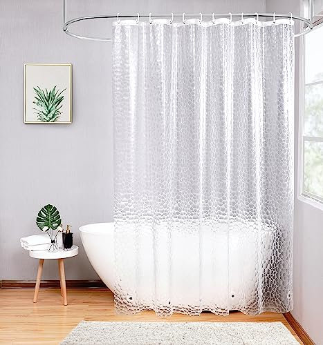 Aoohome Cortina de ducha con cubo de agua, resistente al agua, 172 x 188 cm, semitransparente