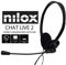 Nilox, Cuffia Stereo per PC, Cuffie PC per la Scuola e l'Ufficio, con Archetto Regolabile e Controllo Volume, Leggere e con Cavo di 1,8 m, Con 2 Jack da 3,5mm per Auricolari e Microfono