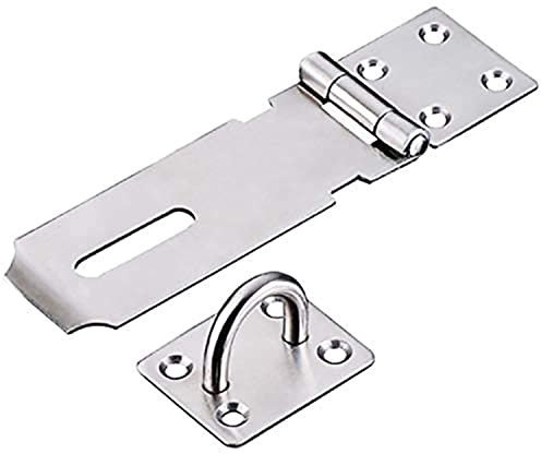 Stainless Steel Padlock Hasp, Tiberham Heavy Duty Hasp and Staple with Screws, Door Clasp Gate Lock Shed Latch Padlock Staple for Door Window Cabinet Pet Cage Crate Fitting Accessories (Medium)