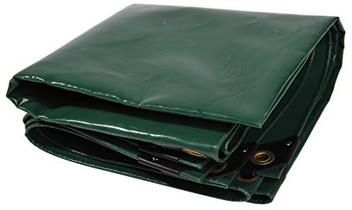 NEMAXX® Telone di copertura premium impermeabile 400×500 cm – telo camion resistente ai raggi UV 650 g/m² con occhielli, telo in PVC per giardino, tetto e cantiere – copertura invernale–verde–20m²