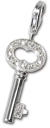 Balia Charm Anhänger 925 Sterling Silber Schlüssel Zirkonia von SilberDream D4FC241W Charmsschmuckanhänger