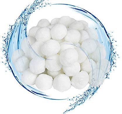 AufuN Filter Balls Filterbälle Filtermaterial mit 1400g ersetzen 50kg Filtersand Zubehör für Pool Sandfilter Umweltfreundlicher Poolfilter Filteranlage - 1400g Weiß