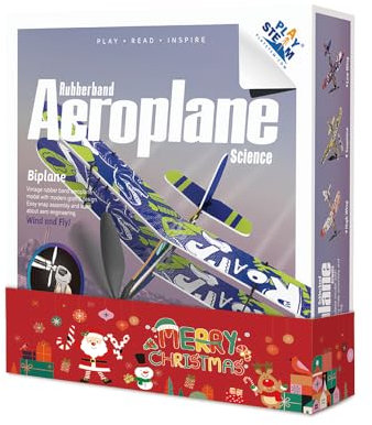 PLAYSTEM Rubber Band Aeroplane Biplane STEM Kit