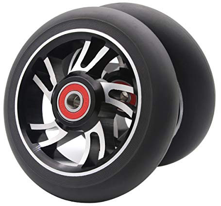 Z-FIRST Pro Scooter-Räder mit ABEC 9 Kugellager, passend für MGP/Razor/Lucky Envy/Vokul Pro Roller, Ersatzräder (schwarz-Silber)