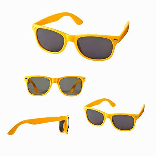 h2i Holi Color Sunglasses - Occhiali protettivi in polvere, in 5 colori vivaci, per feste, foto e divertimento (giallo)