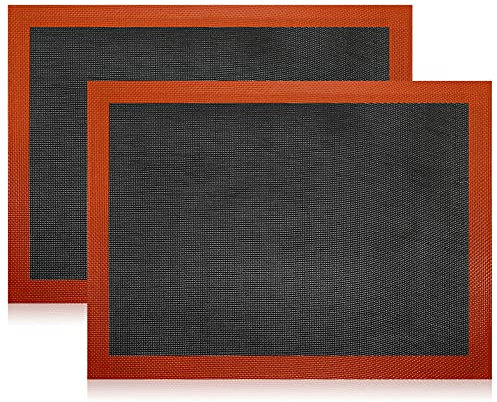 2 Piezas Alfombrilla de Silicona para Hornear, Reutilizable Antiadherente Antideslizante Tapete de Silicona para Hornear, Lámina de Horno Perfectos para Pizza/Galletas/Repostería/Fondant (40 x 30 cm)