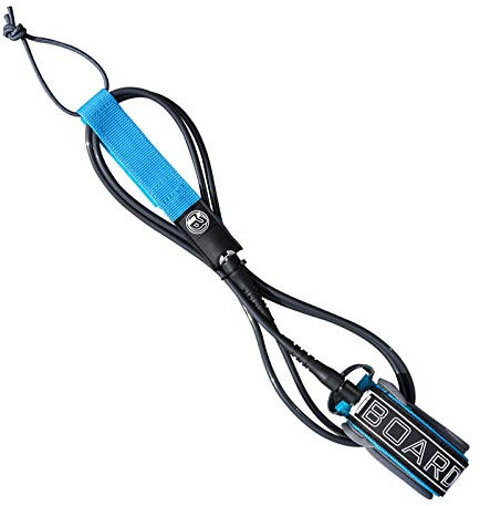 iBOARD Surfbrett-Leash, 6FT, PU-Leder, gerades Traktionsseil, 3 Schichten Premium-Magic-Aufkleber, 6 mm, dunkelgraue Leine mit doppeltem Edelstahl-Kopf zum Surfen