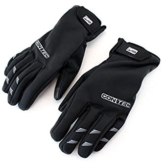 Contec Fahrrad Handschuhe - Frigid TR - Schwarz, Grau, Touchscreen fähig, Silikondruck für Guten Grip, Innenhandpolsterung, Frotteedaumen, E-Bike, S, M, L, XL, XXL, Größe:L