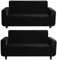 LANSHENG 2er Set Sofabezug L Form, Sofaüberwurf für Sektionssofa, 1 Stück Sofa überzug,Elastische Sofa Überwürfe,Stretch Ecksofa Sofahusse für 1/2/3/4/5/6/7/8 Sitzer (Schwarz,2 Sitzer+2 Sitzer)