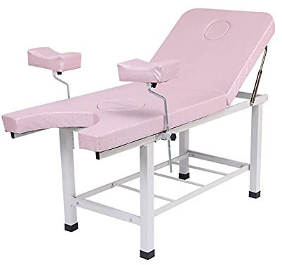 QJHP Gynäkologische Untersuchungsliege, Falten Sie tragbare verstellbare Untersuchungsliege medizinische Behandlung Mutterschaftsbett weibliche Gesundheitsbehandlung 165 * 65 * 70 cm,Rosa