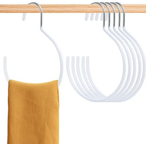 Aemygo 15 Stück Schal-Ring-Kleiderbügel, rutschfester Gürtelaufhänger für Schrank, rutschfester Schrank-Organizer, Zubehörhalter für Krawatten, Schals, Tank-Tops, Pashminas (weiß)