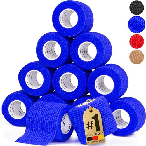 HUND IST KÖNIG Verband selbstklebend, elastische Binde 12x4,7m selbstklebende Bandage, Haftbandage selbstklebend für Mensch & Tier, Binden Verband, Fixierbinde selbsthaftend