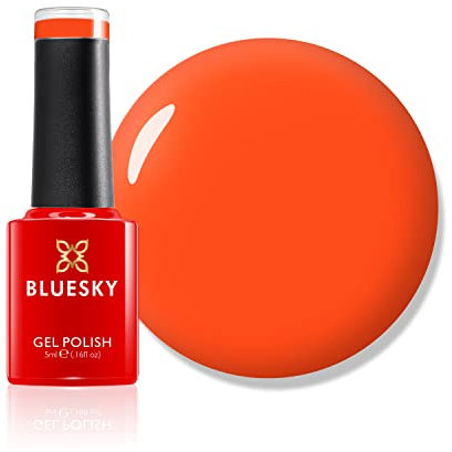 Bluesky Gel Nail Polish, Orange Zest, Mini, Neon05, Orange, Pumpkin, Long Lasting, Chip Resistant, 5ml (Requires Drying Under UV LED Lamp)