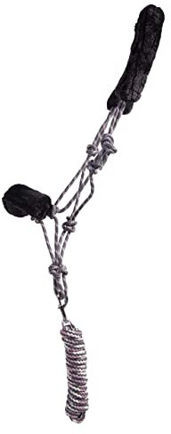 ARBO-INOX Knotenhalfter-Set mit abnehmbarem Kunstfell Knotenhalfter mit Führstrick (Pony, Mineral)