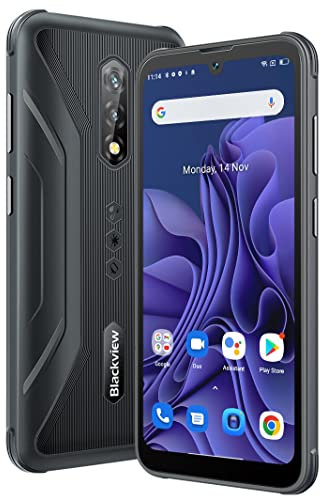 Blackview Outdoor Handy Ohne Vertrag BV5200 PRO, ArcSoft® 13MP+8MP, 4GB+64GB(1TB Erweiterung), Android 12 DUAL SIM IP68 MIL-STD-810H Wasserdichtes Smartphone, 6,1'' HD+, 5180mAh Akku, NFC Schwarz
