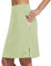 baleaf Damen 20 Knielang Skorts Röcke Athletisch Bescheiden Lange Golf Casual Rock Reißverschluss Tasche UV-Schutz Mint Creme XS