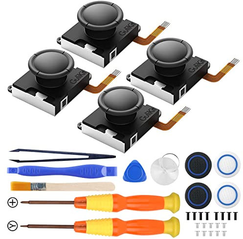 Gulikit Hall Effect Sense Joystick Reemplazo para JoyCon (No Deriva), Joystick Izquierdo/Derecho Joy con Kit de Reparación Accesorios para Switch/Switch OLED/Switch Lite (2 Par)