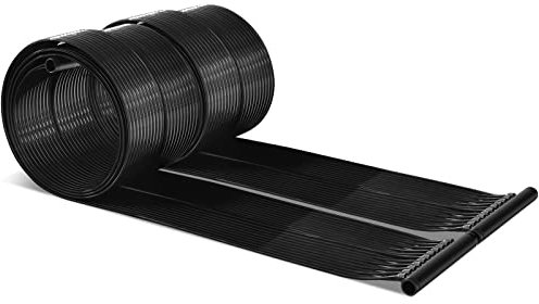 RELAX4LIFE Calentador Piscina Solar de PE para Piscinas Elevadas y Subterráneas 12000-25800 L, Calentador Agua con Accesorios Completos, 2 Panel Solar Resistente a los Rayos UV (Negro, 600x75cm)