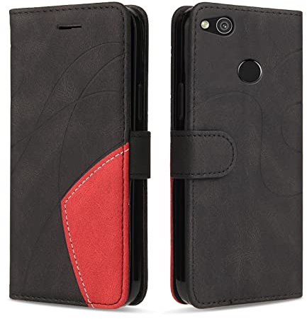 KKEIKO Cover Compatibile con Huawei P8 Lite 2017 / P9 Lite 2017 / Honor 8 Lite, Antiurto Custodia in PU Pelle, Magnetico Protettiva Cover a Libro per Huawei P8 Lite 2017 / Honor 8 Lite, Nero