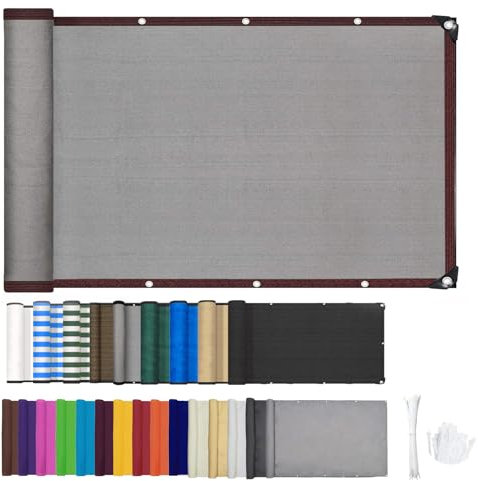 ZHhan Brise-Vue pour Balcon - Protection Contre Le Vent et Les UV - pour terrasse, Jardin, terrasse, Balcon - avec Attaches de câble - 9 Couleurs - 377 Tailles